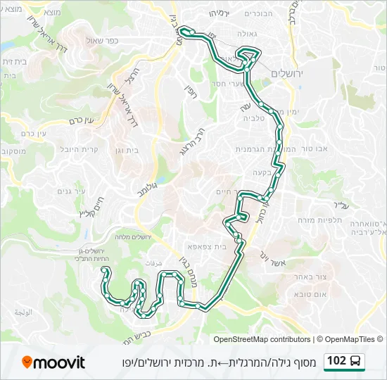 102 Bus Line Map