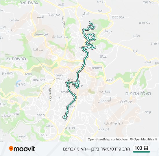 103 bus Line Map