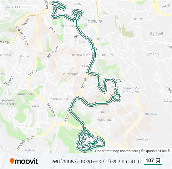 107 bus Line Map