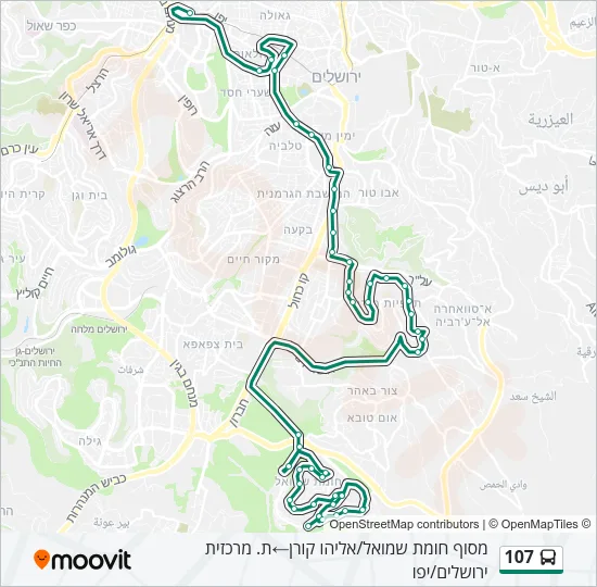 107 Bus Line Map