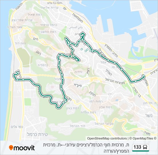 133 bus Line Map