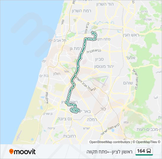 164 bus Line Map