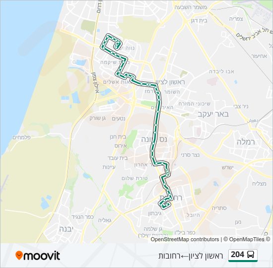 Автобус 204: карта маршрута
