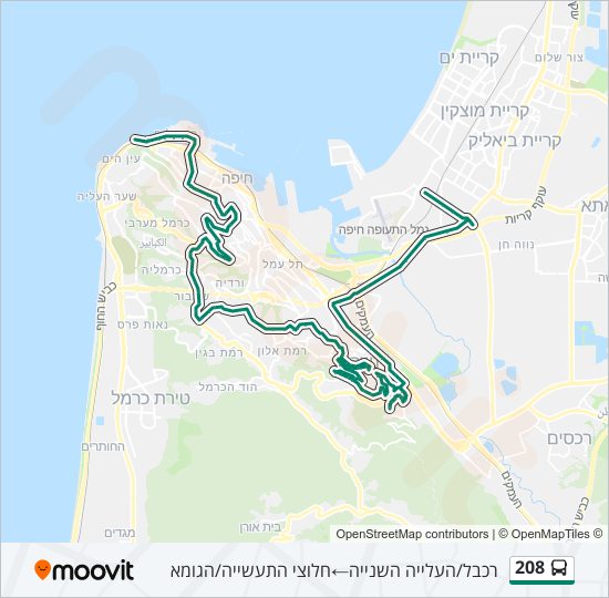Автобус 208: карта маршрута