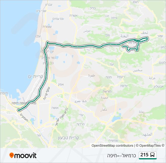 215 bus Line Map