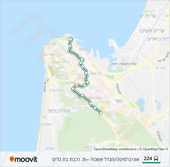 224 bus Line Map