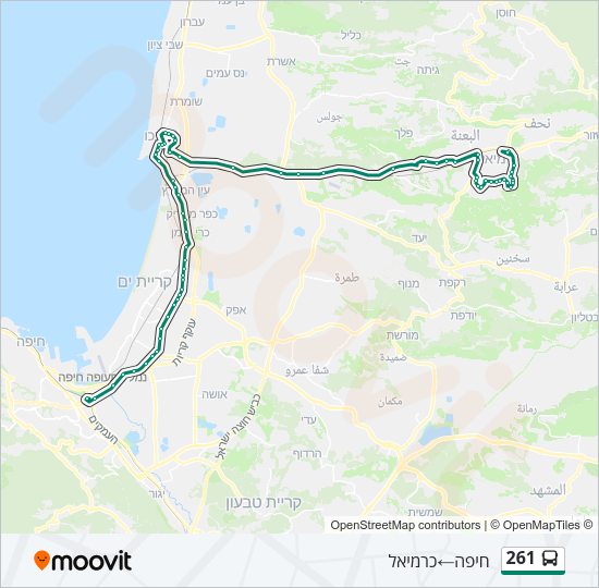261 Bus Line Map