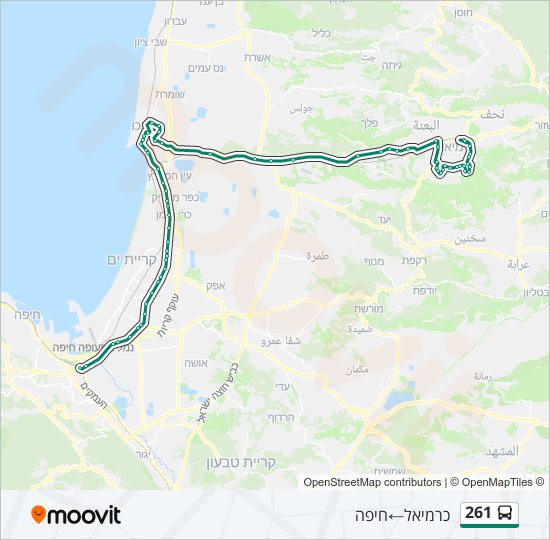 מפת המסלול של קו  261
