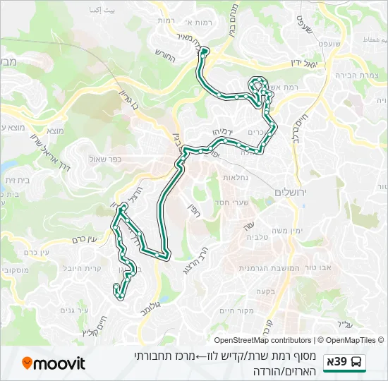 39א Bus Line Map