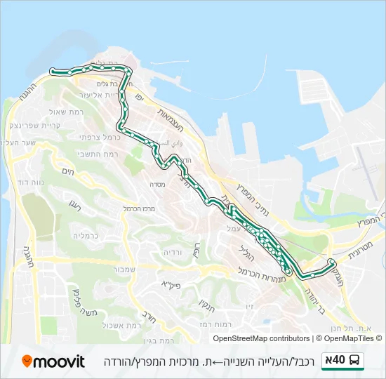 40א Bus Line Map