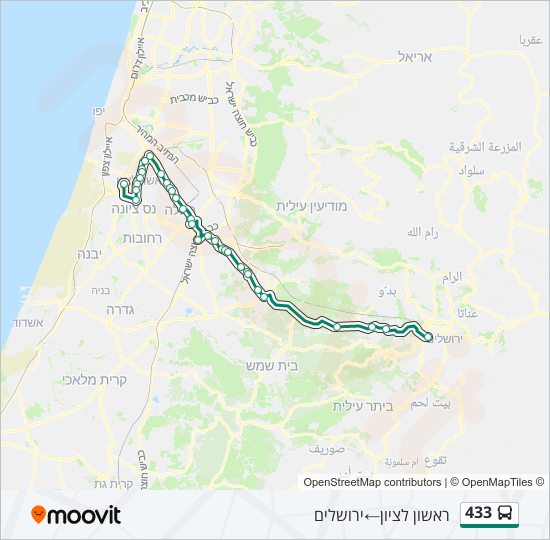 433 bus Line Map