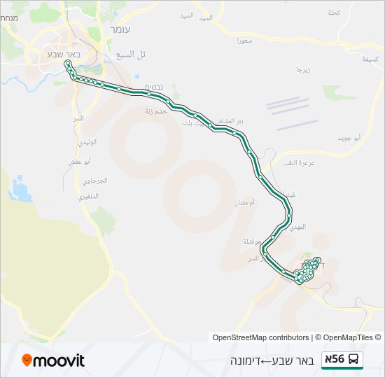 Автобус 56א: карта маршрута