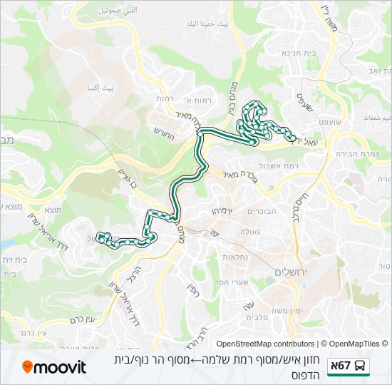 67א bus Line Map