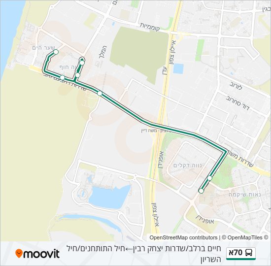 70א bus Line Map