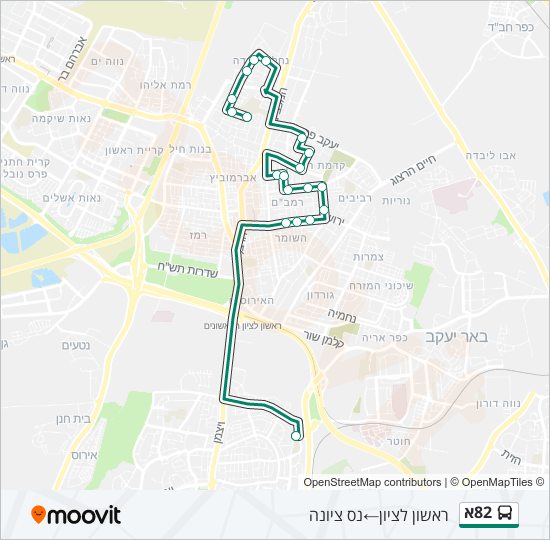 Автобус 82א: карта маршрута