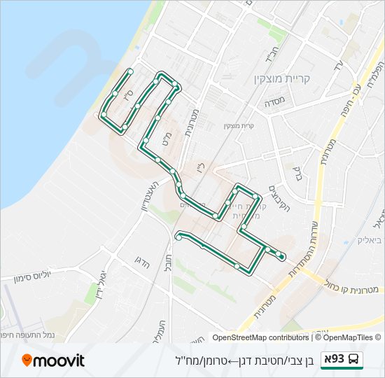 93א Bus Line Map