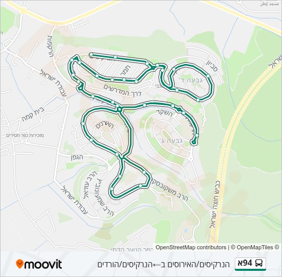 94א Bus Line Map