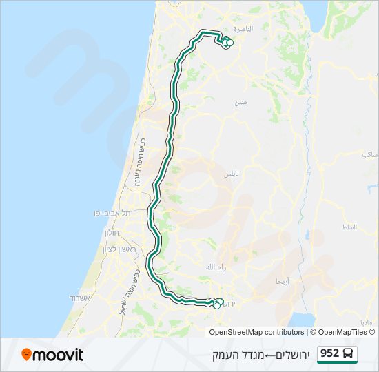 Автобус 952: карта маршрута