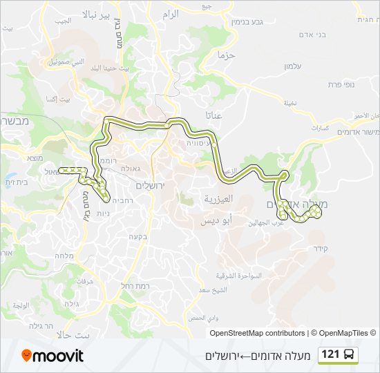 121 bus Line Map