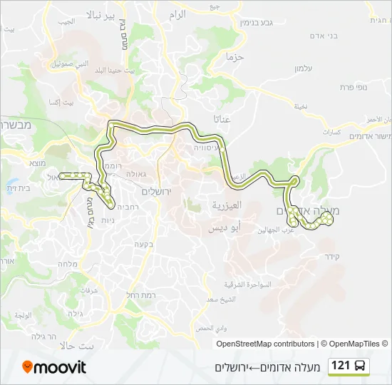 121 Bus Line Map