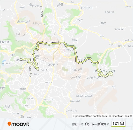 Автобус 121: карта маршрута