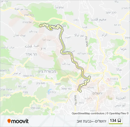 134 Bus Line Map
