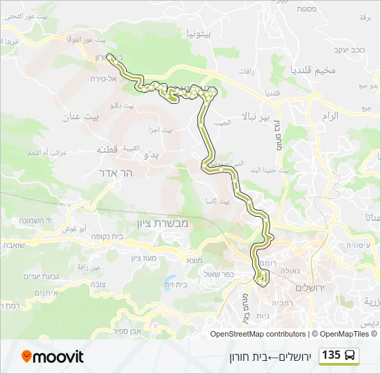 135 Bus Line Map