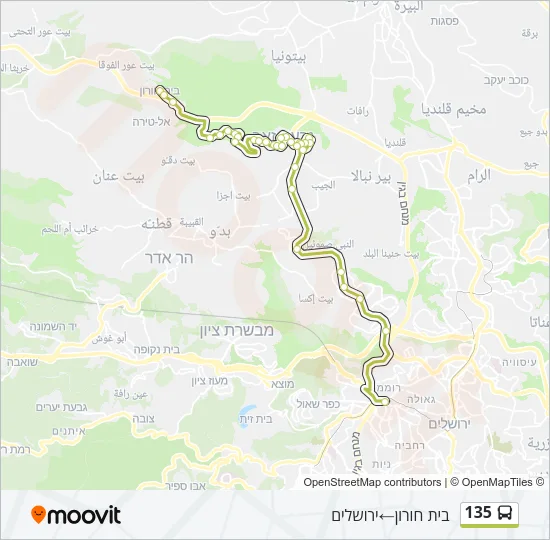 135 Bus Line Map