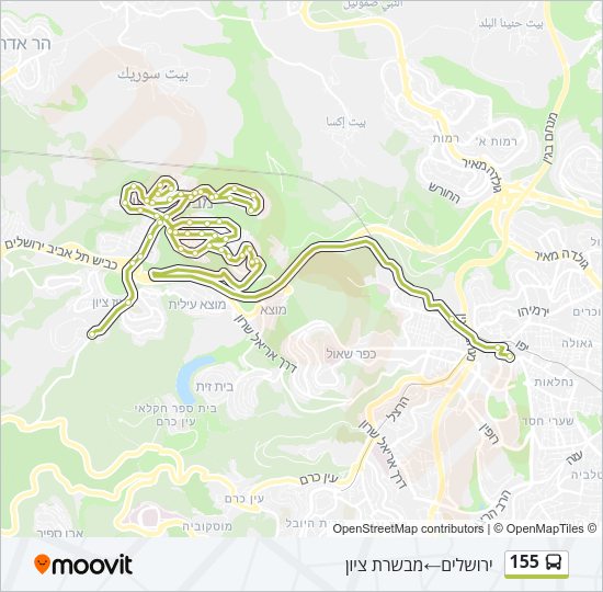 155 Bus Line Map