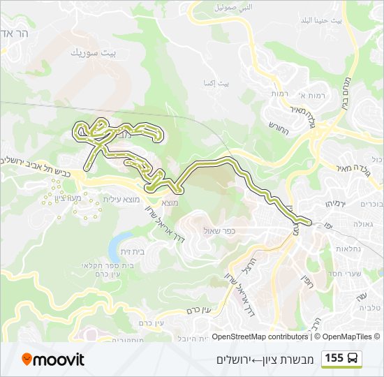 155 bus Line Map