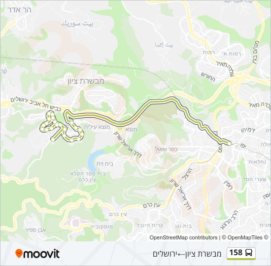 158 bus Line Map