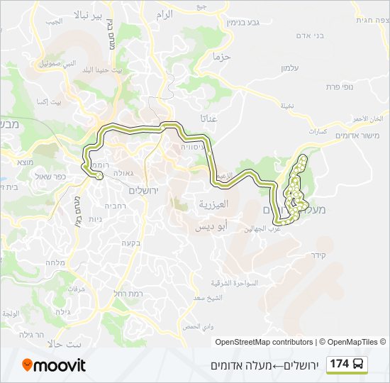 174 bus Line Map