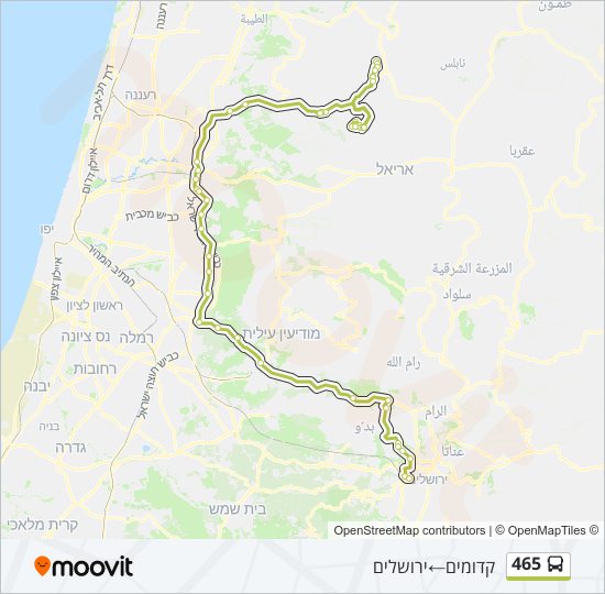 מפת המסלול של קו  465