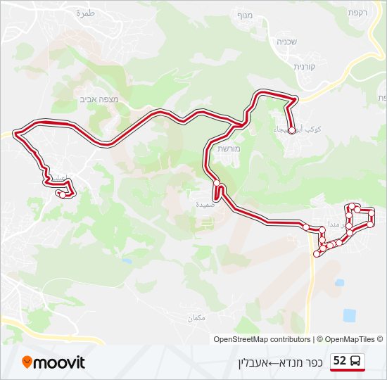 52 Bus Line Map