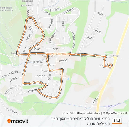 1 Bus Line Map