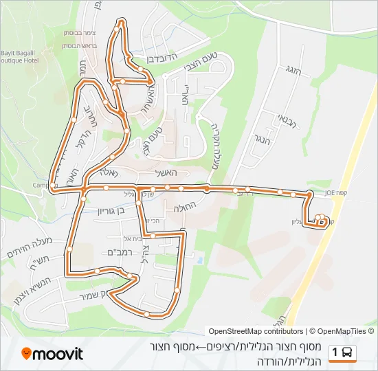 1 Bus Line Map