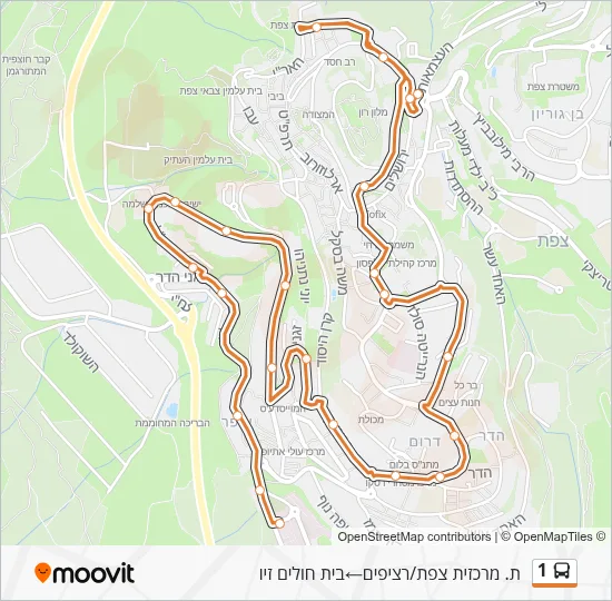 1 Bus Line Map