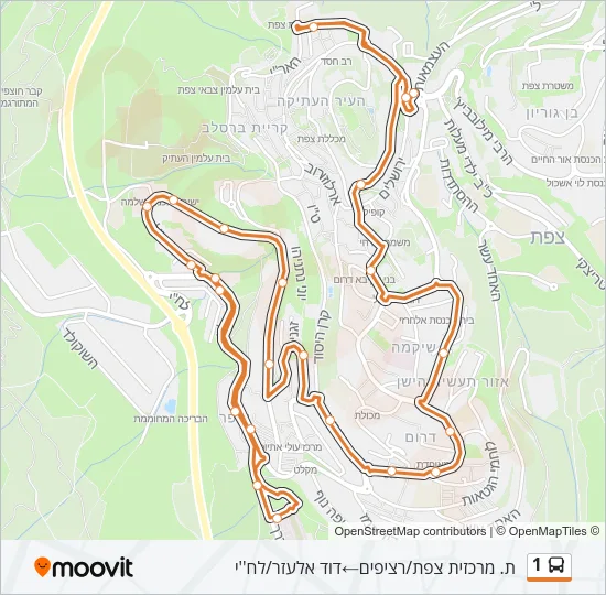 1 Bus Line Map