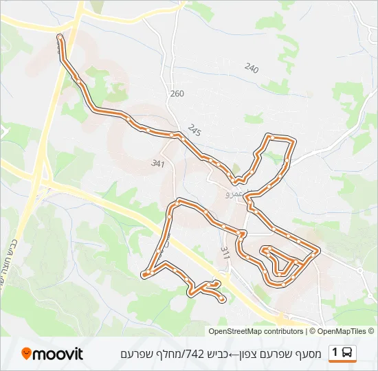 1 Bus Line Map