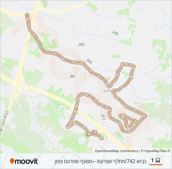 1 Bus Line Map
