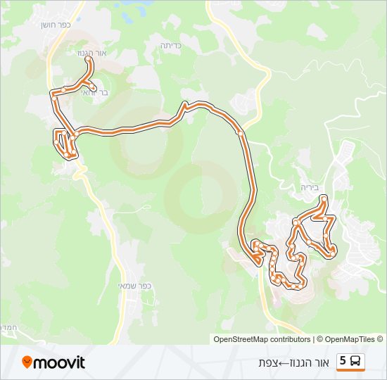 5 Bus Line Map