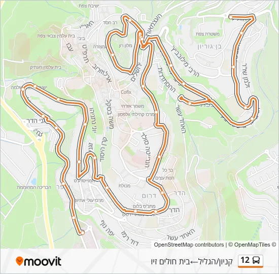 12 Bus Line Map