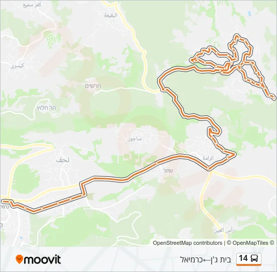 14 Bus Line Map