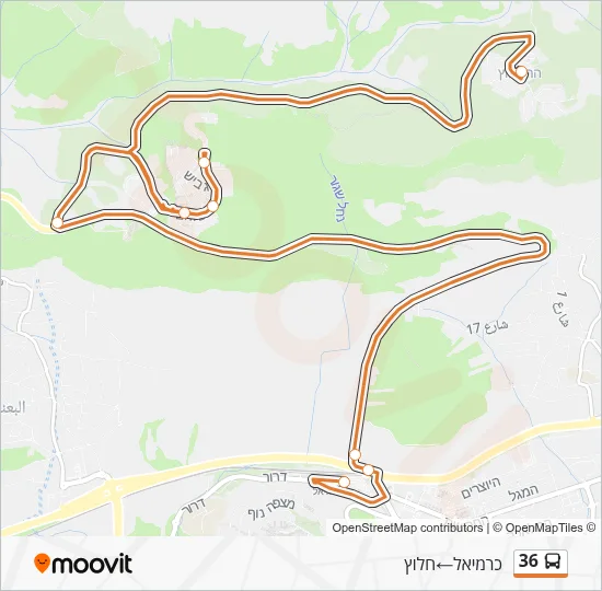 36 Bus Line Map
