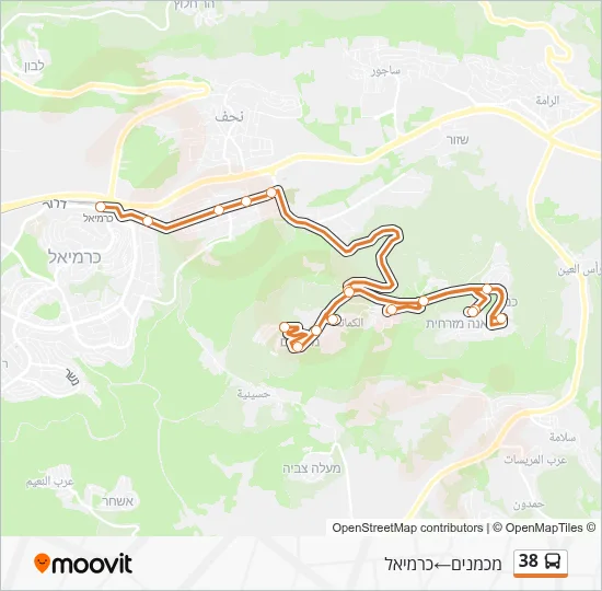 38 Bus Line Map