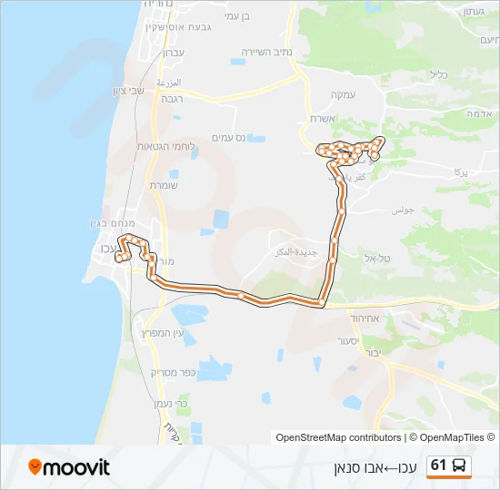 61 Bus Line Map