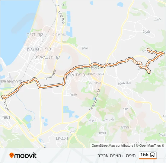166 Bus Line Map