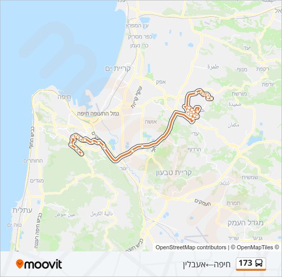 173 bus Line Map