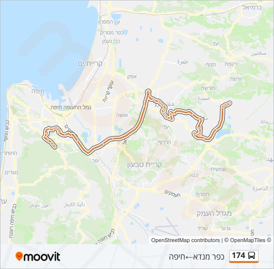 174 bus Line Map