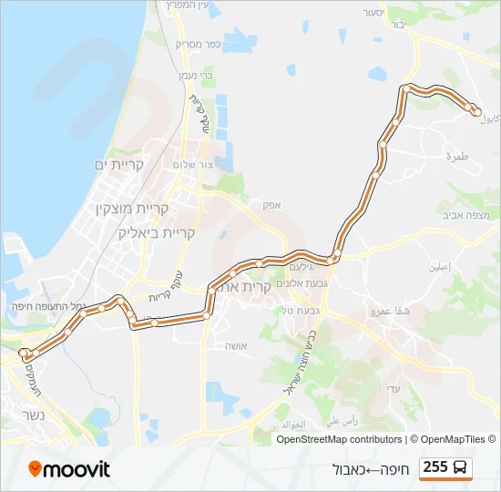 255 Bus Line Map